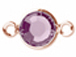 Swarovski/Preciosa Crystal Rose Gold Plated Birthstone Channel Links or Connectors - Amethyst
