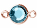 Swarovski Crystal <font color="B76E79">Rose Gold Plated</font> Birthstone Channel Links or Connectors - Aquamarine 