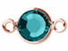Swarovski/Preciosa Crystal Rose Gold Plated Birthstone Channel Links or Connectors - Blue Zirc