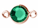 Swarovski/Preciosa Crystal Rose Gold Plated Birthstone Channel Links or Connectors - Emerald