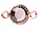 Swarovski Crystal Rose Gold Plated Birthstone Channel Links or Connectors - Light Amethyst