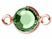 Swarovski/Preciosa Crystal Rose Gold Plated Birthstone Channel Links or Connectors - Peridot