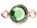 Swarovski Crystal <font color="B76E79">Rose Gold Plated</font> Birthstone Channel Links or Connectors - Peridot