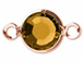 Swarovski Crystal <font color="B76E79">Rose Gold Plated</font> Birthstone Channel Links or Connectors - Topaz
