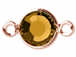 Swarovski/Preciosa Crystal Rose Gold Plated Birthstone Channel Links or Connectors - Topaz