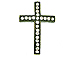 37mm Brass Oxidized plated Rhinestone Cross