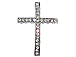 34mm Rhodium plated plated Rhinestone Cross