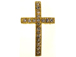 39mm Rhinestone Cross - Gold Tone 