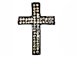 38mm Rhinestone Cross - Gun Metal Tone 