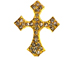 31mm Rhinestone Cross - Gold Tone 