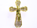 45mm Rhinestone Cross - Gold Tone