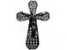 45mm Rhinestone Cross - Gun Metal