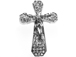 45mm Rhinestone Cross - Rhodium Color