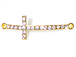 43mm Crosses with Rhinestones - Gold tone