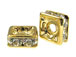 Crystal: 8mm Gold Plated Finish Squaredelle - Swarovski