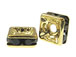 Jet: 4mm Gold Plated Finish Squaredelle - Swarovski 