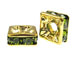 Olivine: 4mm Gold Plated Finish Squaredelle - Swarovski 