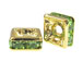 Peridot: 8mm Gold Plated Finish Squaredelle - Swarovski 