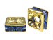 Sapphire: 8mm Gold Plated Finish Squaredelle - Swarovski 