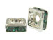 Emerald: 6mm Sterling Silver Plated Finish Squaredelle - Swarovski 