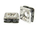 Jet: 4mm Sterling Silvertone Finish Squaredelle - Swarovski 