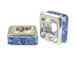 Sapphire: 6mm Sterling Silver Plated Finish Squaredelle - Swarovski 