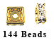 8mm Squaredelle Gold plated - Crystal