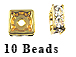 8mm Squaredelle Gold plated - Crystal