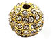 12mm Rhinestone Ball - Gold tone