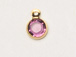 Amethyst - Swarovski Crystal <b><font color="FFFF00">Gold Plated</font></b> Birthstone Channel Charms, 6.6 x 4.6mm