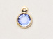 Sapphire - Swarovski Crystal Gold Plated Birthstone Channel Charms, 6.6 x 4.6mm