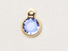 Sapphire - Swarovski Crystal <b><font color="FFFF00">Gold Plated</font></b> Birthstone Channel Charms, 6.6 x 4.6mm