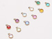120pc Set of Swarovski Rose Gold Plated Birthstone Channel Charms, 6.6 x 4.6mm