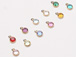 12pc Set of Swarovski Gold Plated Birthstone Channel Charms, 6.6 x 4.6mm