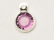 Amethyst - Swarovski Crystal <b>Silver Plated</b> Birthstone Channel Charms, 6.6 x 4.6mm