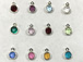 240pc Set of Swarovski Silver Plated Birthstone Channel Charms, 6.6 x 4.6mm