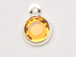 Topaz - Swarovski Crystal Silver Plated Birthstone Channel Charms, 6.6 x 4.6mm