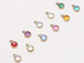 120pc Set of Swarovski <font color="FFFF00">Gold Plated</font> Birthstone Channel Charms, 12 x 9mm