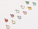 120pc Set of Swarovski Gold Plated Birthstone Channel Charms, 12 x 9mm