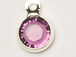 Amethyst - Swarovski Crystal <b>Silver Plated</b> Birthstone Channel Charms, 12 x 9mm