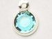 Blue Zircon - Swarovski Crystal Silver Plated Birthstone Channel Charms, 12 x 9mm