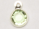 Peridot - Swarovski Crystal <b>Silver Plated</b> Birthstone Channel Charms, 12 x 9mm