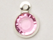 Rose - Swarovski Crystal <b>Silver Plated</b> Birthstone Channel Charms, 12 x 9mm