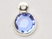 Sapphire - Swarovski Crystal <b>Silver Plated</b> Birthstone Channel Charms, 12 x 9mm