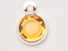 Topaz - Swarovski Crystal <b>Silver Plated</b> Birthstone Channel Charms, 12 x 9mm