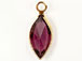 Swarovski Crystal <b>Gold Plated</b> Birthstone Channel Marquis Charms - Amethyst