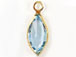 Swarovski Crystal <b>Gold Plated</b> Birthstone Channel Marquis Charms - Aquamarine