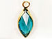 Swarovski Crystal <b>Gold Plated</b> Birthstone Channel Marquis Charms - Blue Zircon