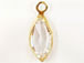 Swarovski Crystal <b>Gold Plated</b> Birthstone Channel Marquis Charms - Crystal