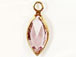 Swarovski Crystal <b>Gold Plated</b> Birthstone Channel Marquis Charms - Light Amethyst